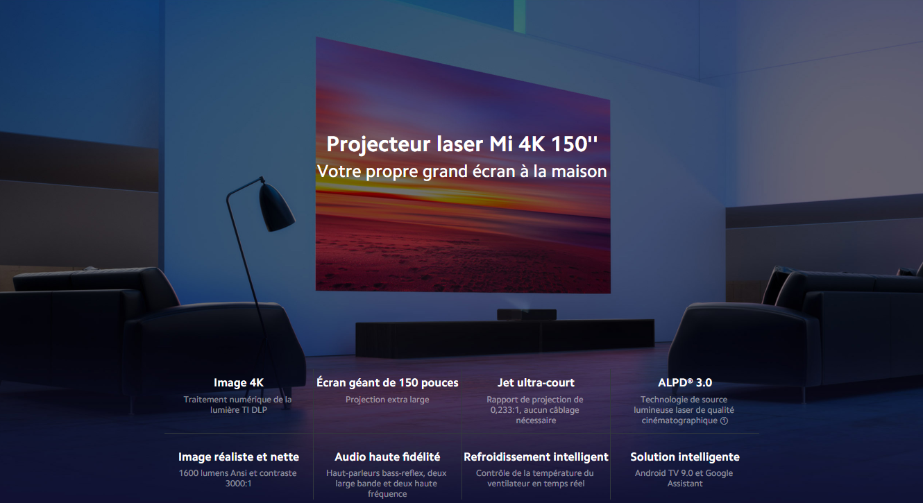 Mi 4K Laser Projector 150” - Vidéo Projecteur