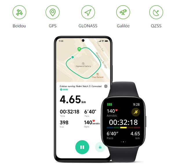 Montre-connectée-avec-GPS-Redmi-Watch-3-xiaomi-tunisie-MiTunisie